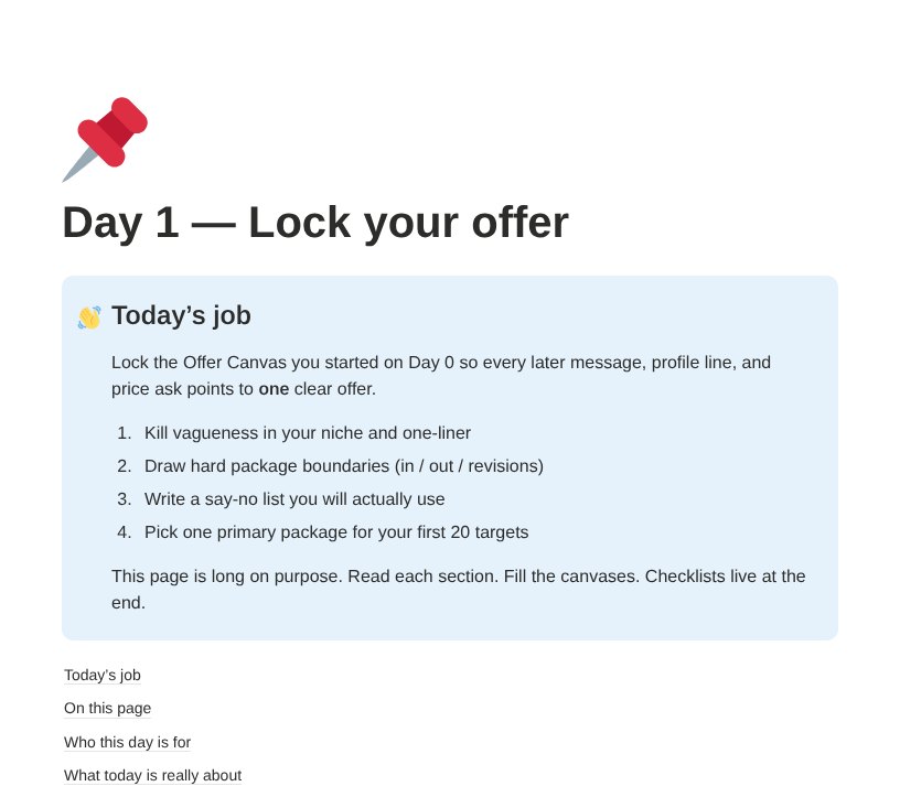 Day 1: Lock your offer